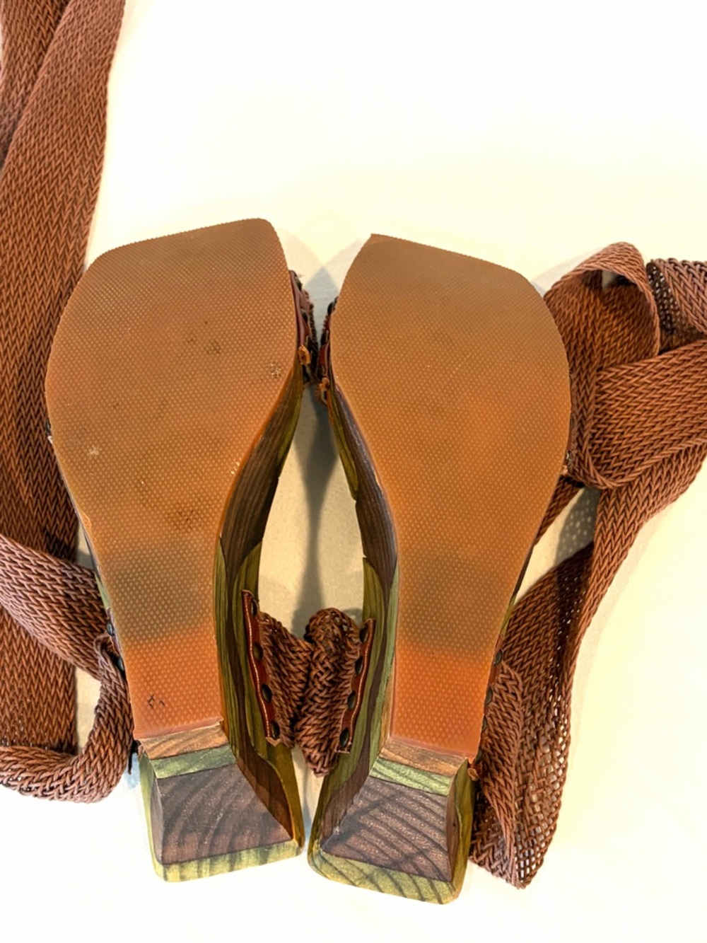 Paloma Barceló Jigsaw Wooden Wedge, Rope&Leather laces, rivets, 36, EUC - Picture 9 of 12